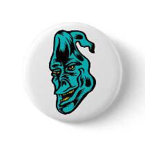 blue ghost pinback button