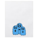Blue ghosts on white flyers