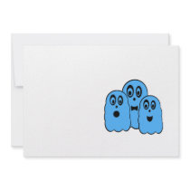 Blue ghosts on white custom announcement