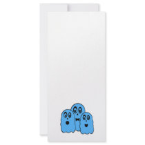 Blue ghosts on white rack card template
