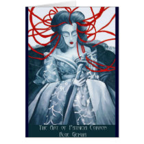 Blue Giesha cards by kittytrishia Blue Giesha cards