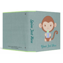 Blue Gift Monkey Binder by Customizables Blue Gift Monkey Binder
