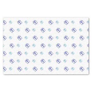 Blue Gift Pattern Tissue Paper 10" X 15" Tissue Paper