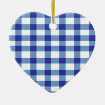 Blue Gingham Christmas Tree Ornament