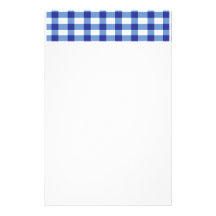 Blue Gingham Customized Stationery