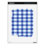 Blue Gingham Decal For iPad 3
