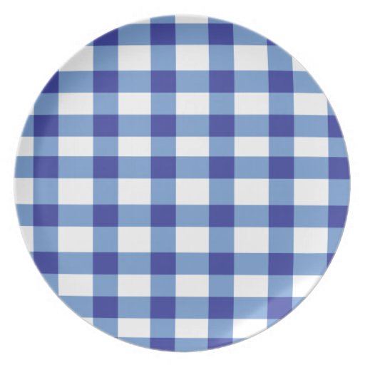 Blue Gingham Dinner Plate Zazzle