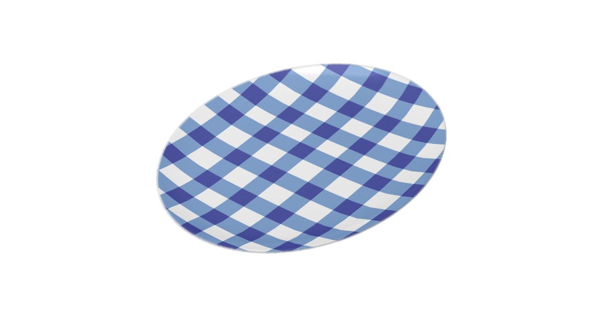 Blue Gingham Dinner Plate Zazzle