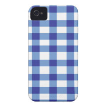 Blue Gingham iPhone 4 Case