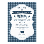 Blue Gingham Labor Day Barbecue Invitation Personalized Invitation at Zazzle