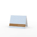Blue gingham ribbon custom photo thank you card