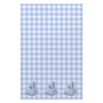 blue ginham and bunnies stationery paper