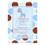 Blue Giraffe Boy Baby Shower Invitation