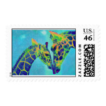 blue giraffes stamp