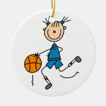 Blue Girl Basketball Player T shirts and Gifts Christmas Tree Ornament