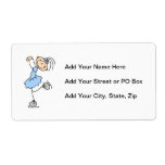 Blue Girl Figure Skater T-shirts and Gifts Personalized Shipping Label