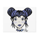 Blue Girl Goth Postcard
