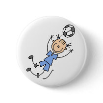 Blue Girl Soccer Player Button