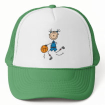 Blue Girl Stick Figure Basketball Hat by stick_figures Blue Girl Stick Figure Basketball Hat