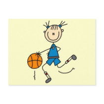 Blue Girls Basketball Tshirts and Gifts Postcard