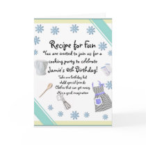 Blue Girls Cooking Party Invitation cards