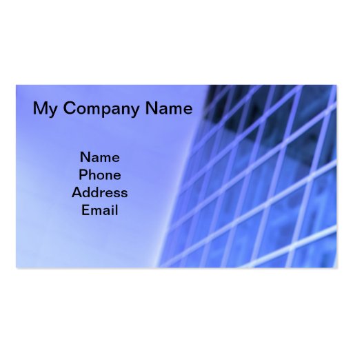 Blue Glass Facade Architectural Design Business Card Templates (front side)