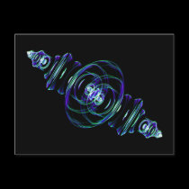 Blue Glass Fractal Postcard postcards