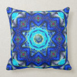 Blue Glass Kaleidoscope Throw Pillow pillows