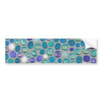 Blue Glass Pebble Mosaic bumper stickers by JuJuGardens Blue Glass Pebble Mosaic bumper stickers