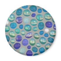 Blue Glass Pebble Mosaic magnets by JuJuGardens Blue Glass Pebble Mosaic magnets