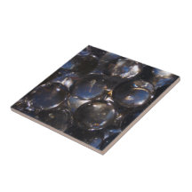 Blue Glass Pebbles - abstract photograph Tiles