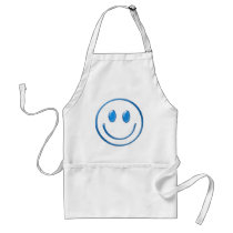 Blue Glass Smiley Face aprons