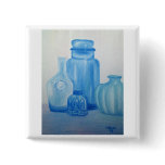 Blue Glass Still Life Button