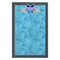 blue glitter butterfly stationery by wolffreeborn blue glitter butterfly stationery