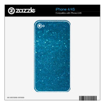 Blue Glitter Decals For The iPhone 4S