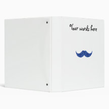 blue glitter mustache binder