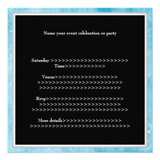 Blue Glitter Silver Lights Black 30th Birthday Personalized Invitations