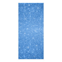 Blue glitter stars rack card