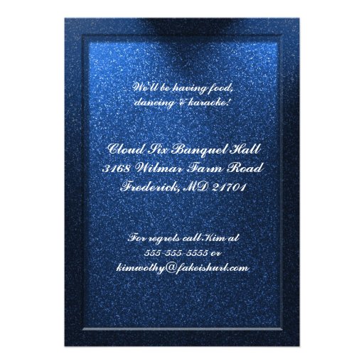 Blue Glitter Sweet 16 Birthday Party Invitation