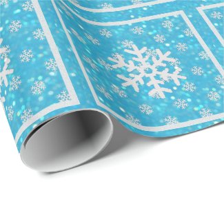 Blue Glitz : Snowflakes Wrapping Paper