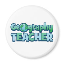 Blue Globe Geography Teacher magnets