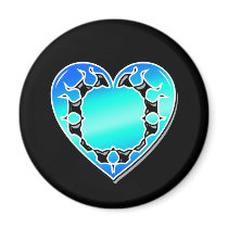 Blue Glow Heart magnets