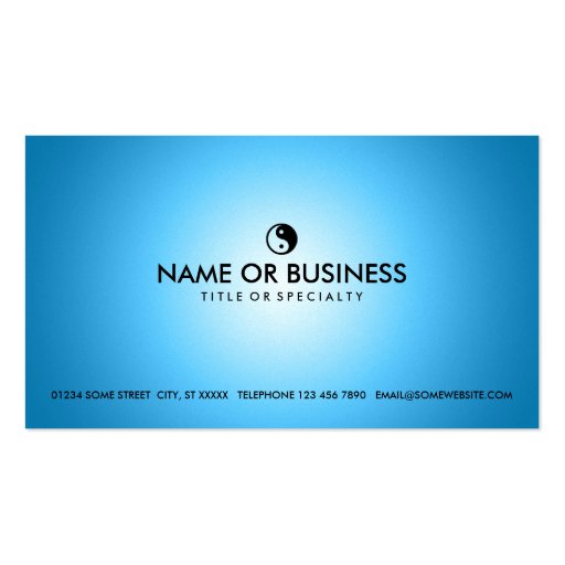 blue glow yin yang business cards (back side)
