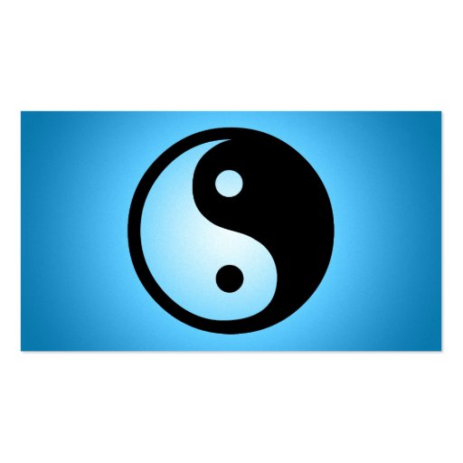 blue glow yin yang business cards
