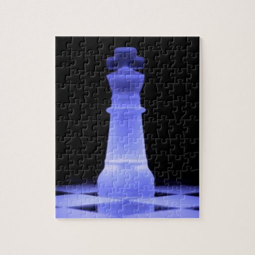 Blue Glowing King Chess Piece Puzzle Zazzle