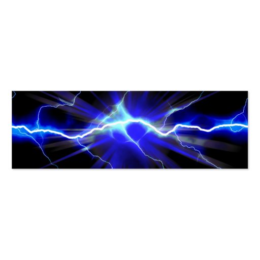 Blue glowing lightning or electricity business card templates (back side)