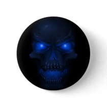 Blue Glowing Skull Button