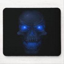 Blue Glowing Skull Mouse Mats