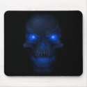 Blue Glowing Skull mousepads by Volcanokitten Blue Glowing Skull mousepads
