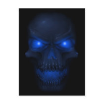 Blue Glowing Skull Postcards